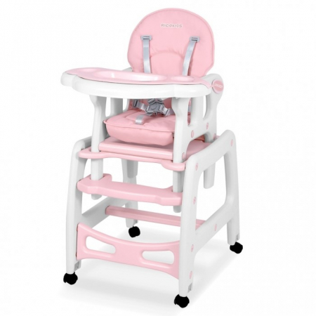 Scaune de masa - Scaun de masa 5 in 1 Ricokids Sinco - Roz