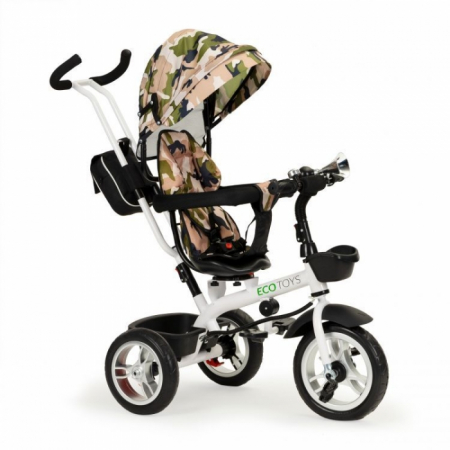 Triciclete - Tricicleta cu sezut reversibil Ecotoys JM-322 - Camuflaj