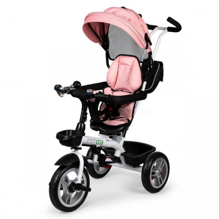 Triciclete - Tricicleta cu sezut reversibil Ecotoys JM-322 - Roz