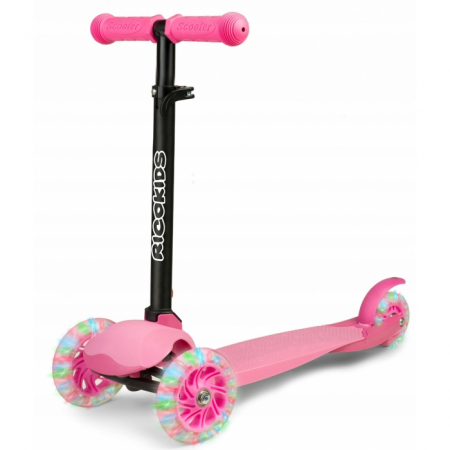 Trotinete - Trotineta cu roti cu LED Ricokids Loco 765102 - Roz