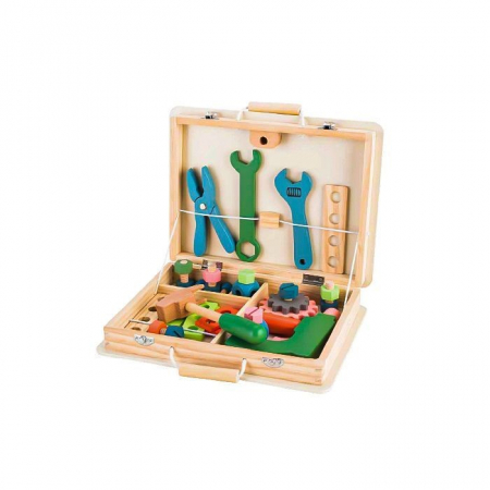 Jocuri si jucarii - Trusa cu unelte din lemn Ecotoys TL80014