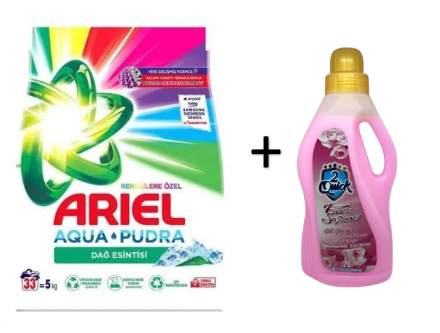 Ariel 5kg Pudra + Balsam rufe Quick 2L [1]