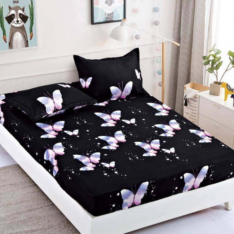 Husa de pat Bumbac Finet cu elastic 180cmx200cmx25cm + 2 fete de perne 50 x 70cm [1]