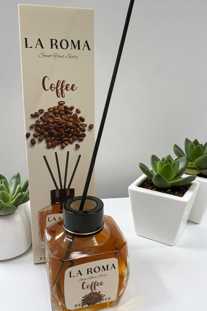 Odorizant cameră La Roma Coffee 130ml – Aromă intensă de cafea cu bețișoare [1]