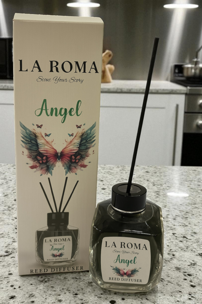 Odorizant cameră La Roma Angel 130ml – parfum proaspăt și calmant, design cu bețișoare [1]