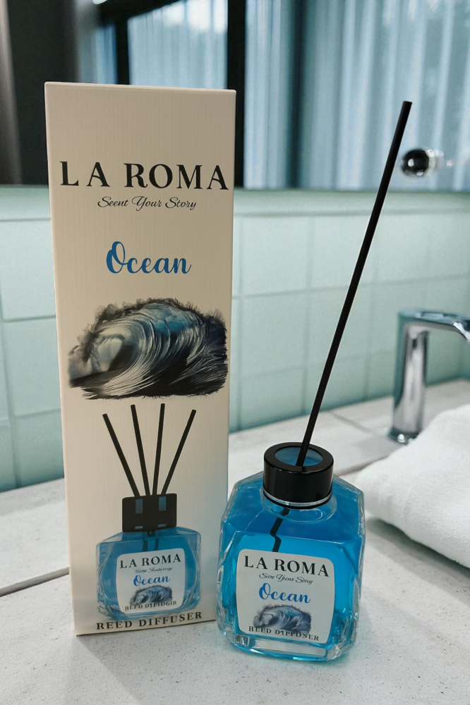 Odorizant cameră La Roma Ocean 130ml – parfum marin cu difuzie prin bețișoare, efect răcoritor [1]