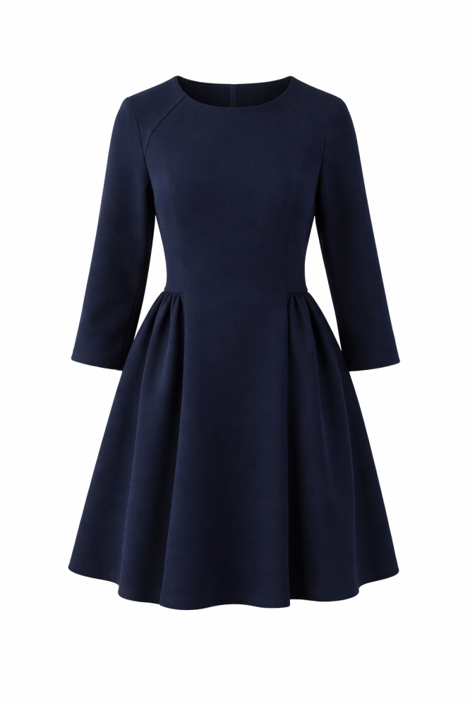 Rochie dama neagra eleganta – Croi scurt cu maneci trei sferturi [3]