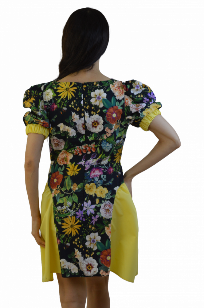Rochie „Flori de Vară” – Cu Inserții Galbene, Fabricată în România [5]