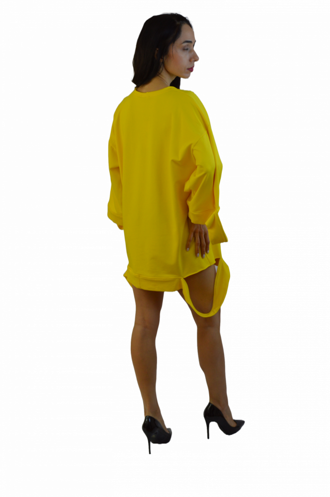 Rochie Oversized „Galben Solar” – Bumbac 100%, Fabricată în România [3]