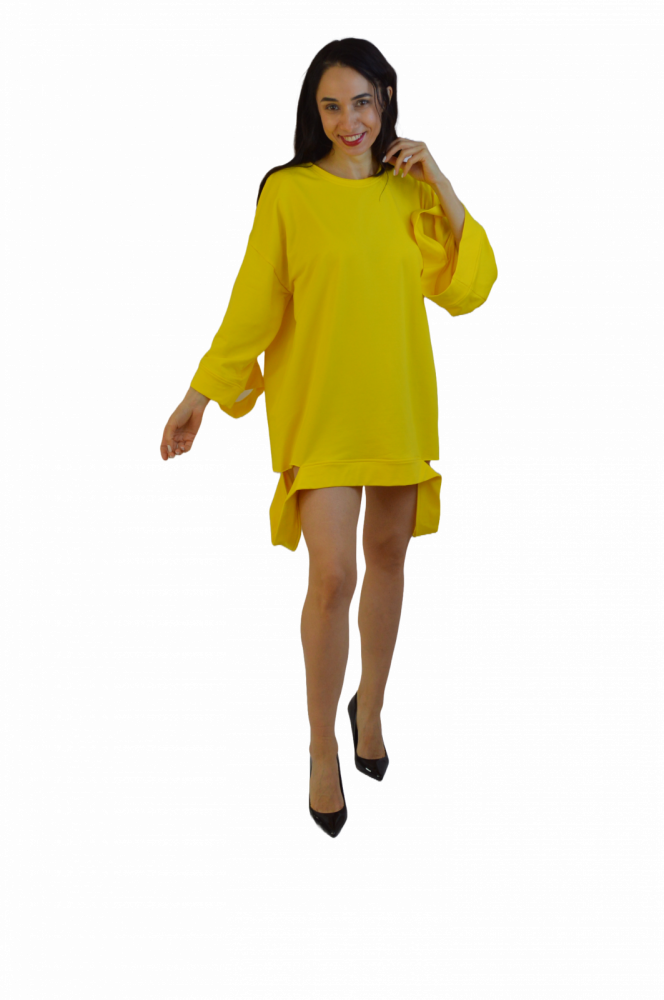 Rochie Oversized „Galben Solar” – Bumbac 100%, Fabricată în România [2]