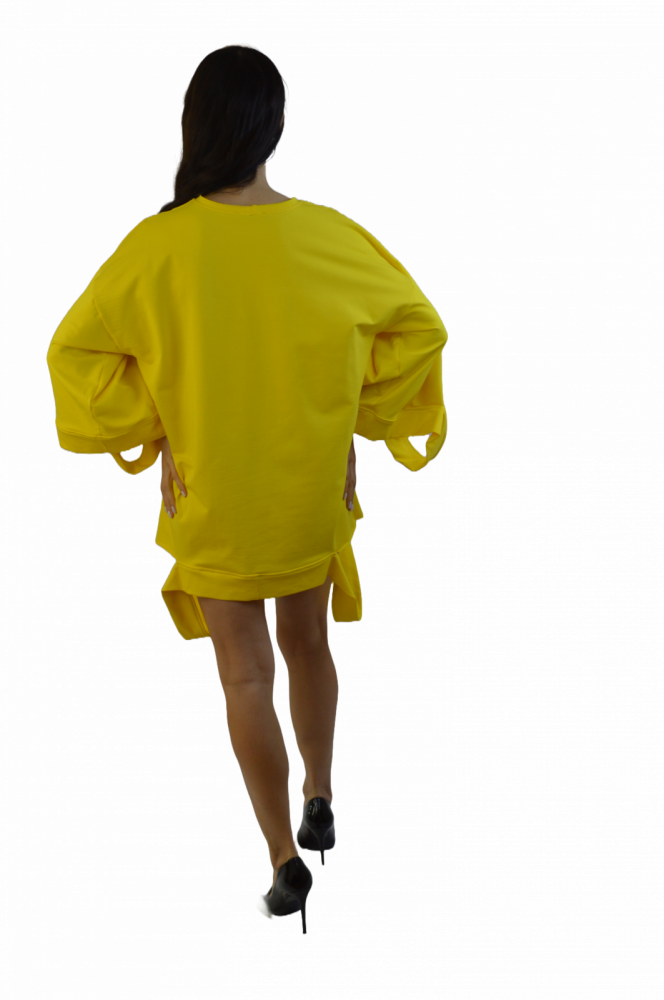 Rochie Oversized „Galben Solar” – Bumbac 100%, Fabricată în România [3]