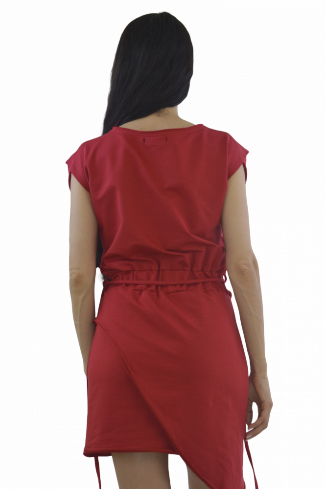 Rochie “Sunset Bloom” – Artistică, Lejeră, Asimetrică, Fabricată în România [6]