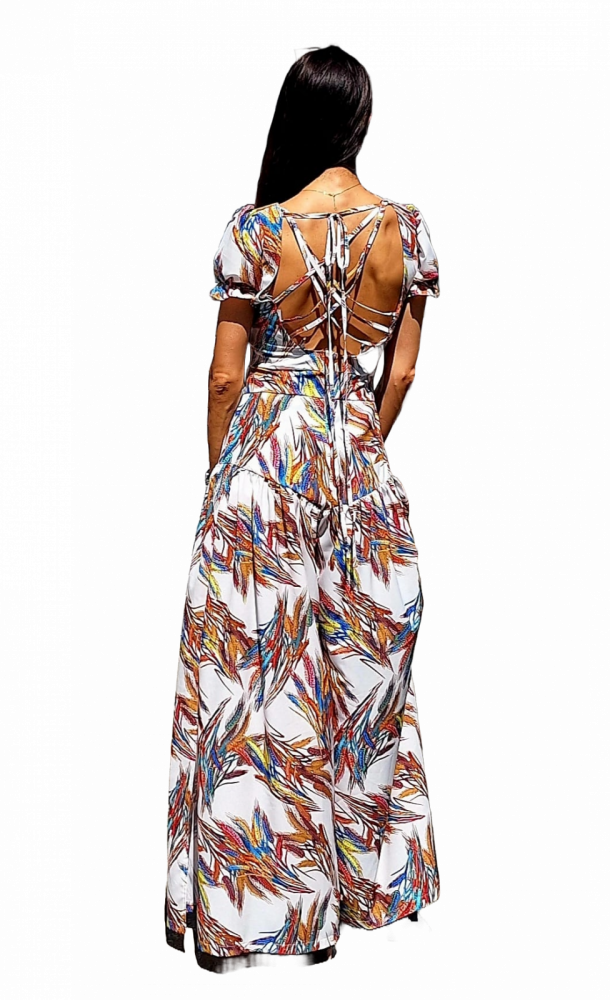 Rochie „Tropical Breeze” – Lungă, Multicoloră, Vaporoasă, Fabricat în România [4]