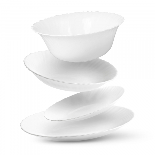 SERVICIU SET DE MASA OPAL ALB 19 PIESE TITAN COK [2]