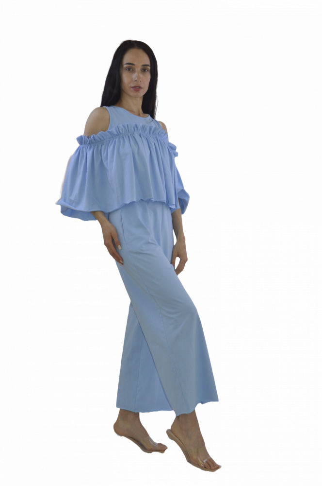 Set „Blue Breeze” – Feminin, Lejer, cu Umerii Goți, Fabricat în România [7]