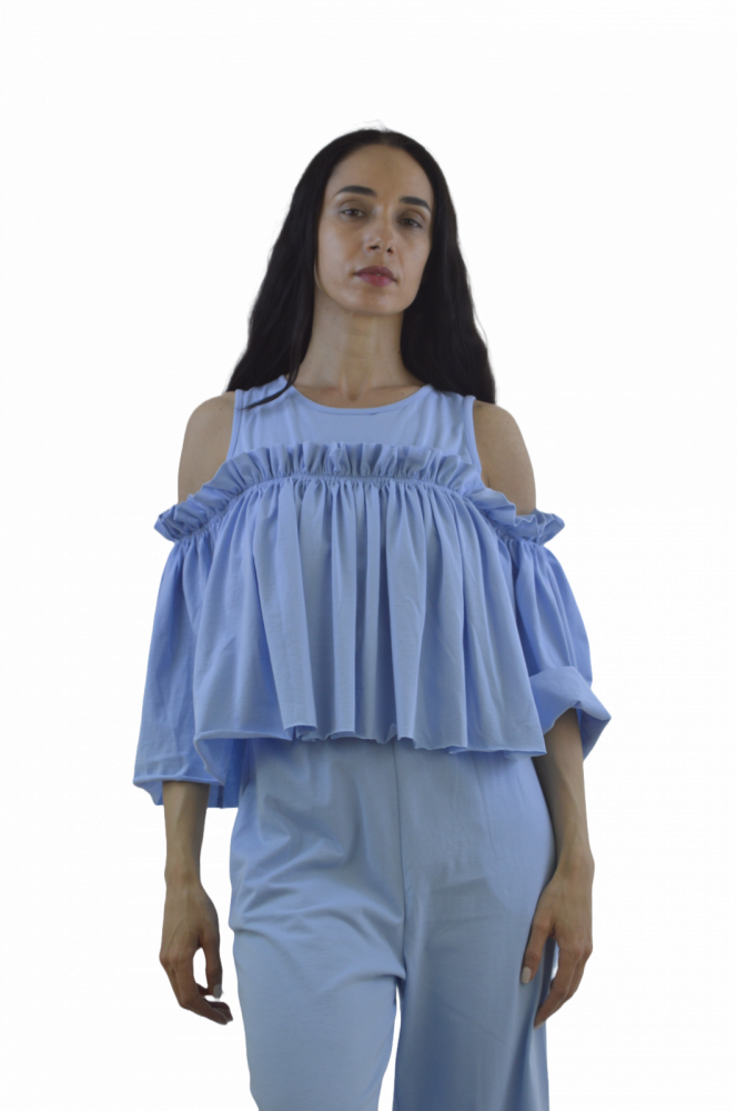 Set „Blue Breeze” – Feminin, Lejer, cu Umerii Goți, Fabricat în România [4]