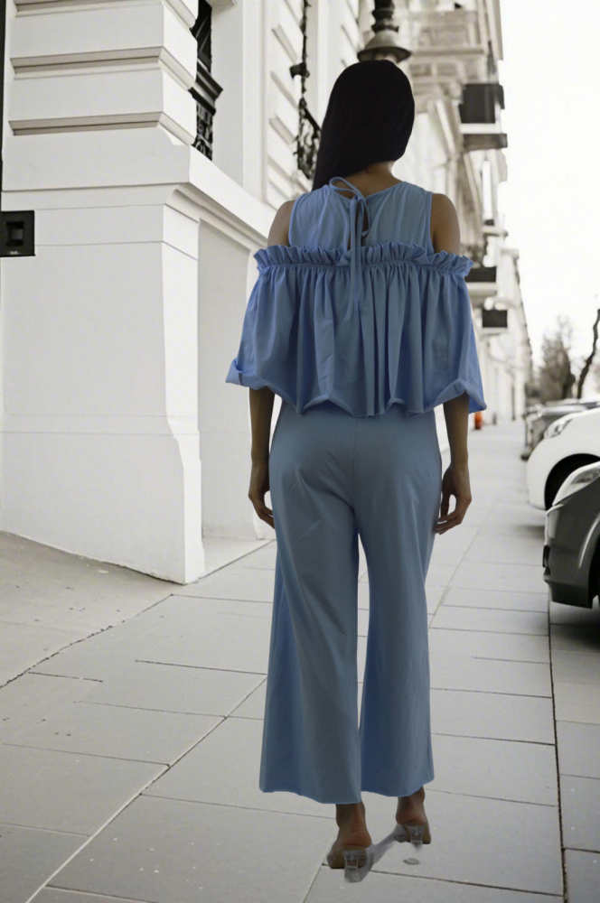Set „Blue Breeze” – Feminin, Lejer, cu Umerii Goți, Fabricat în România [2]