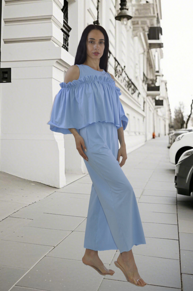 Set „Blue Breeze” – Feminin, Lejer, cu Umerii Goți, Fabricat în România [1]