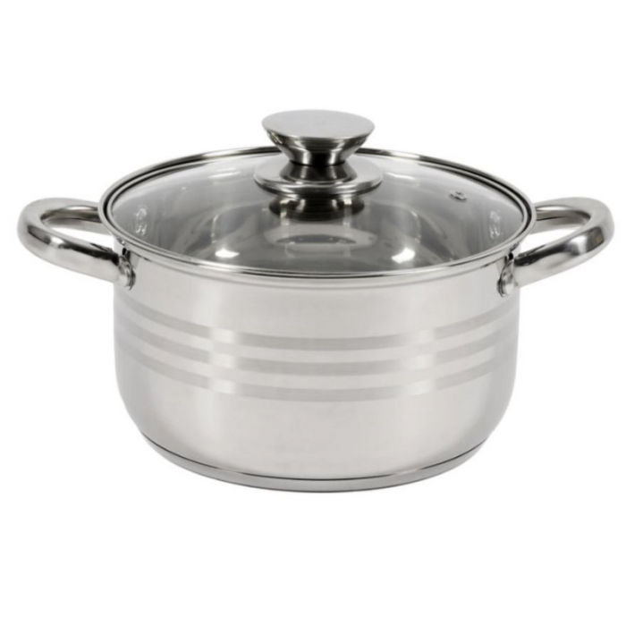 SET INOX DAR 6 PCS CRATITE CU CAPAC STICLA (2.3/3.2L/4.2) 23717 [8]