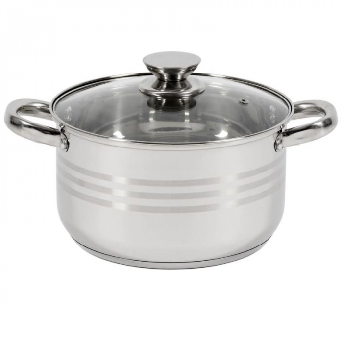 SET INOX DAR 6 PCS CRATITE CU CAPAC STICLA (2.3/3.2L/4.2) 23717 [6]