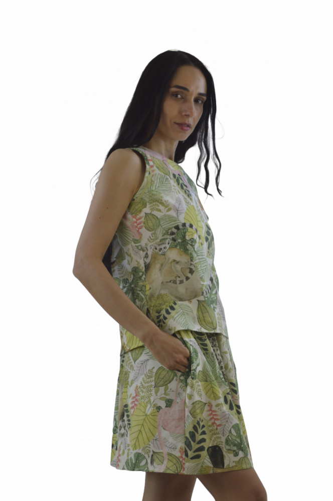 Set „Jungle Escape” – Top și Fustă cu Imprimeu Exotic, Fabricat în România [5]