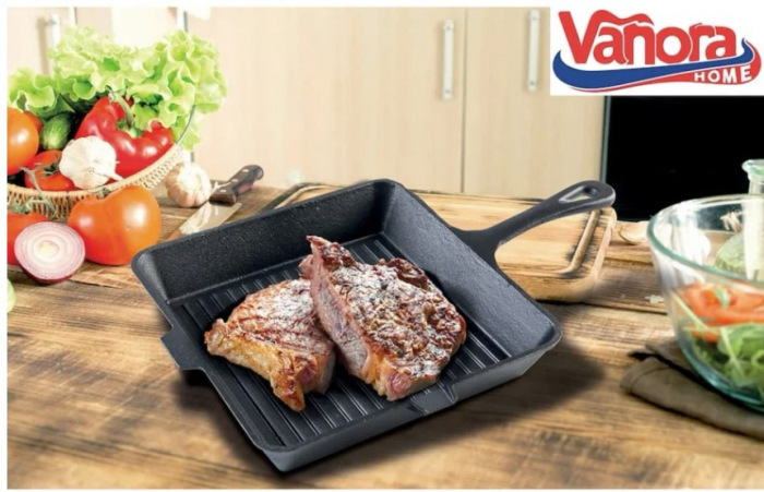 GRILL VANORA Fonta Premium 25x4.7cm cu Maner Ergonomic - Ideal pentru Grătar [3]