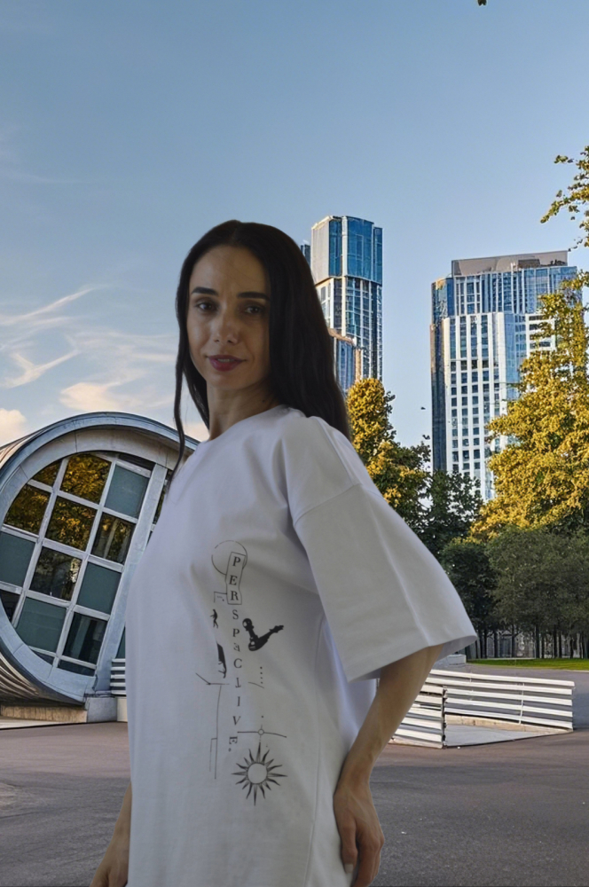Tricou „Urban Code” – Oversized, Alb, Grafic Minimalist, Fabricat în România [2]