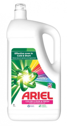 Detergent Lichid - Detergent de rufe lichid Ariel Color Clean & Fresh, 90 spalari, 4.5L