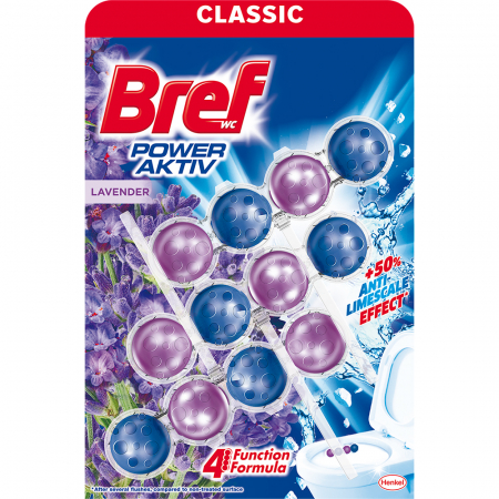 Odorizant toaleta - BREF PREMIUM ODORIZANT WC BILE 3X50G AKTIV COLOR LAVANDA