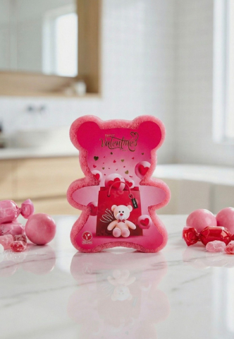 Burete cu sapun vegan La roma - Burete cu sapun vegan, 150g, Ursulet, Happy Valentines Day, La Roma