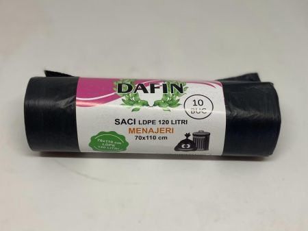 Prosoape de hartie - DAFIN SACI MENAJ LDPE 120L 10BUC/ROLA 70X110CM