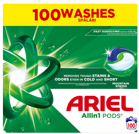 Detergent capsule - Detergent capsule ARIEL Allin1 PODS Mountain Spring, 100 spalari