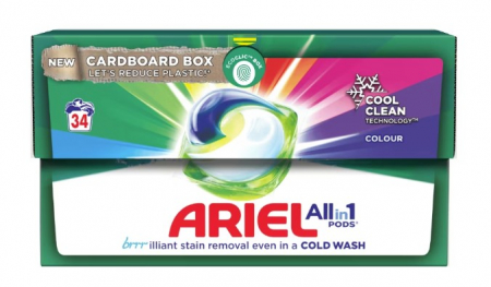 Detergent capsule - Detergent rufe automat Ariel All in One Color Cool Clean Technology, 34 capsule