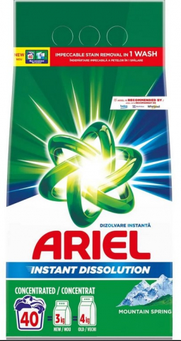 Detergent pudra - ARIEL DETERGENT RUFE AUTOMAT 3KG MOUNTAIN SPRING 40SPALARI