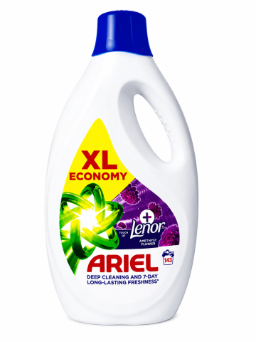 Detergent lichid - Detergent lichid Ariel + Lenor Amethyst Flower, 5.97L, 143 spalari, XL Economy