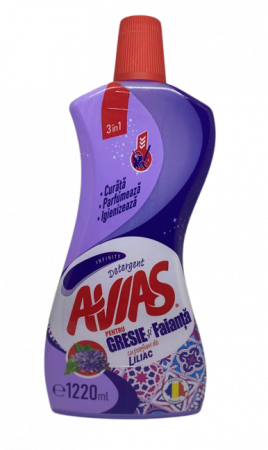 Solutii curatare suprafete - Detergent Multisuprafete AVIAS, 1250 Ml, Pentru Gresie Si Faianta, Parfum Liliac, Detergent Pentru Gresie Profesional