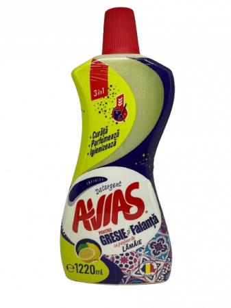 Solutii curatare suprafete - Detergent Multisuprafete AVIAS, 1220 Ml, Pentru Gresie Si Faianta, Parfum Lemon, Detergent Pentru Gresie Profesional