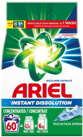 Detergent pudra - ARIEL DETERGENT RUFE AUTOMAT 4.5KG MOUNTAIN SPRING 60SPALARI