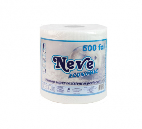 Prosoape si servetele de hartie - Prosop de bucatarie Neve Economic 2 straturi alb 500 foi