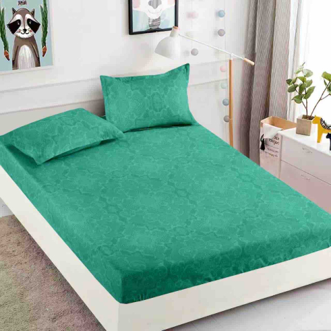 Lenjerii de pat - Husa de pat Bumbac Finet cu elastic 180cmx200cmx25cm + 2 fete de perne 50 x 70cm