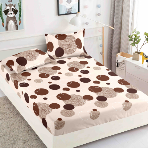 Lenjerii de pat - Husa de pat Bumbac Finet cu elastic 180cmx200cmx25cm + 2 fete de perne 50 x 70cm
