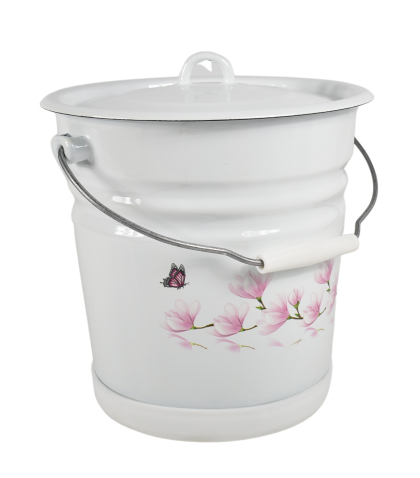 Menaj - IDILIA GALEATA EMAILATA CU CAPAC DECOR 12L