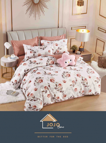 Lenjerii Jojo Home Finet fara elastic - lenjerie-pat-dublu-bumbac-finet-jojo-home-floral-roz-piersica.jpg