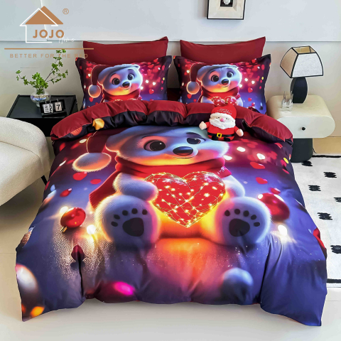 Lenjerii colectia de Craciun - Lenjerie pat Finet gros JOJO HOME Craciun – model festiv