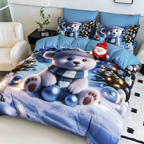 Lenjerie pat Finet gros JOJO HOME Craciun – model festiv [2]