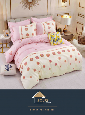Lenjerii de Pat 1 Persoana Bumbac finet - lenjerie-pat-jojo-home-floral-roz-crem-1-pers-bumbac-finet.jpg