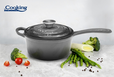 Cratita cu capac Marble, Cooking by Heinner, 19x9 cm, 1.8L, fonta emailata [1]