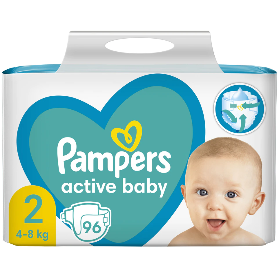 Scutece bebelusi - PAMPERS ACTIVE BABY NR.2 4-8KG 96BUC