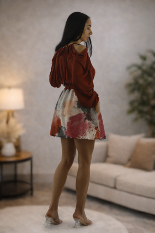 Trening dama bleu casual – Set modern cu hanorac oversized [2]