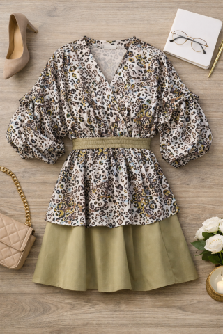 Imbracaminte dama - Rochie dama animal print – Design feminin cu talie elastica
